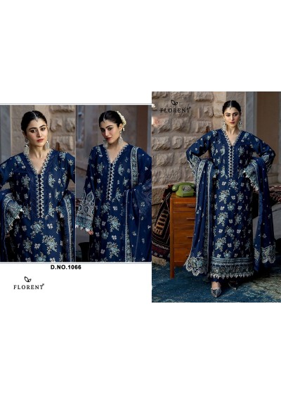 Florent Rayon Cotton Embroidered Suit with Heavy Embroidered Kota Checks Dupatta – Design 1066 Pakistani Suit Single Wholesale Price 