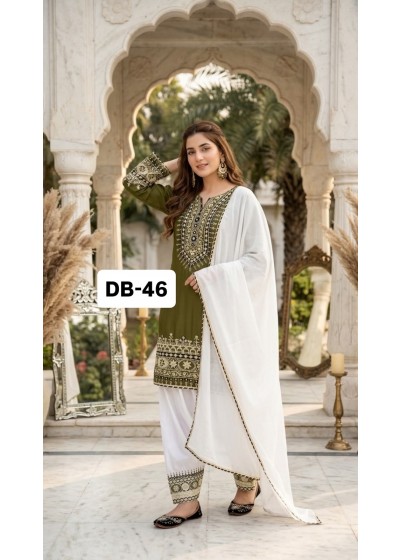 Designer Heavy Natural Silk Embroidered Sequence Mirror Work Palazzo Suit Set – DB 46 Pakistani Suit Single Wholesale Price 