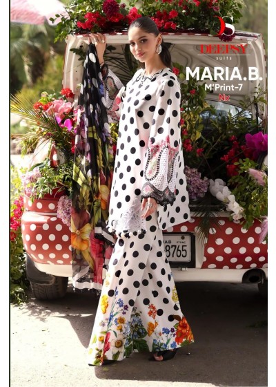 Maria B Mprint 25-7NX by Deepsy Suits – Premium Cotton Printed Embroidered 3 Piece Suit (Full Set) Wholesale Price 