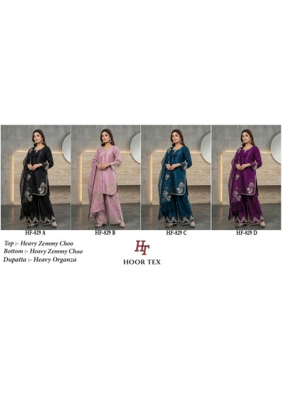 HOOR TEX HF-829 A to D – Full Stitched Pakistani Suit with Heavy Organza Dupatta Pakistani Readymade Suit (Single & Full Set) Wholesale Price 