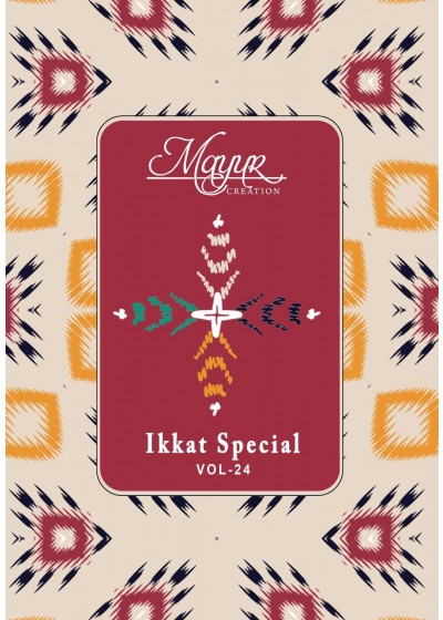 MAYUR CREATION IKKAT SPECIAL VOL 24 Premium Cotton 3 Piece Suit Full Set Wholesale Price 
