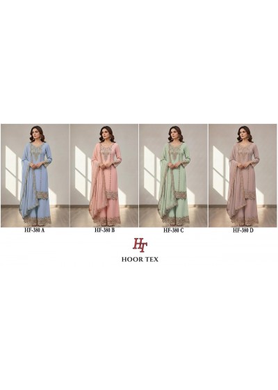 HOOR TEX HF-380 A to D – Full Stitched Heavy Georgette Pakistani Readymade Suit Single & Full Set Wholesale Price 