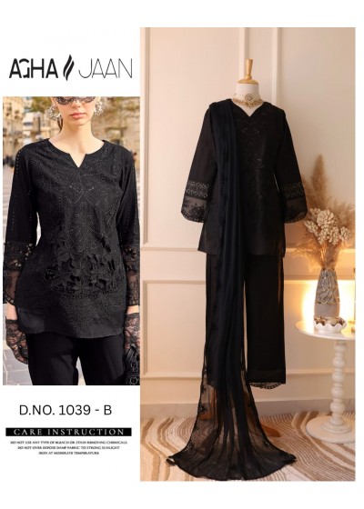 AGHAJAAN | DNO 1039 | Embroidered Cambric Cotton Suit | RD Fashion Surat