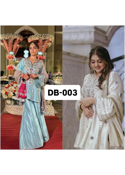 DB-003 | Designer Heavy Natural Crepe Sharara Set | RD Fashion Surat