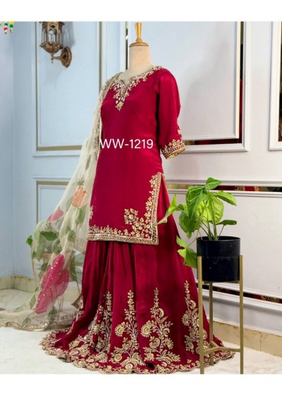 WW-1219 | Designer Chinon Silk Sharara Set | RD Fashion Surat