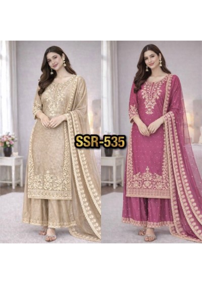 SSR-535 | GMY Silk Heavy Embroidered 3 Piece Set | RD Fashion Surat
