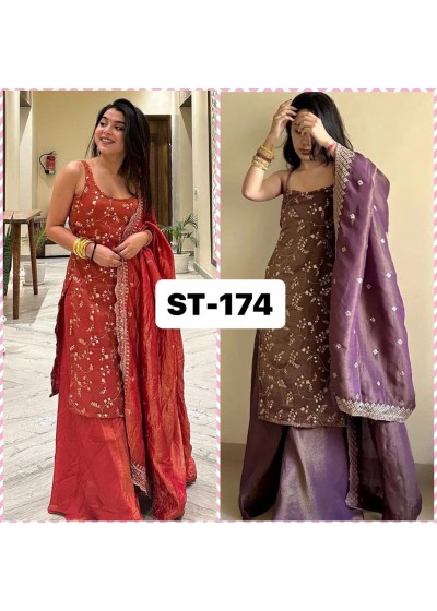 ST-174 | Heavy Jimy Silk Organza 3 Piece Suit | RD Fashion Surat