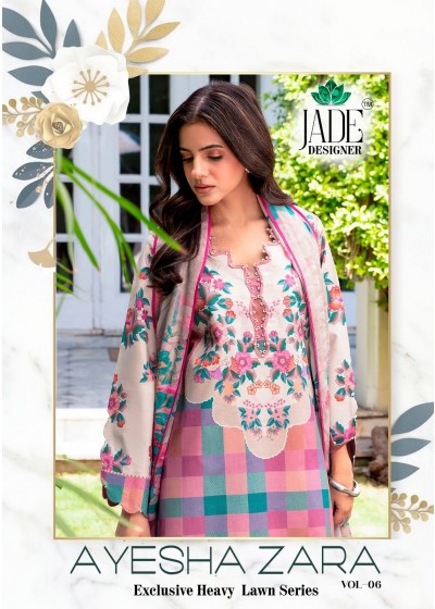 SAANVI TRENDS | JADE AYESHA ZARA VOL-6 | Heavy Lawn Cotton | RD Fashion Surat