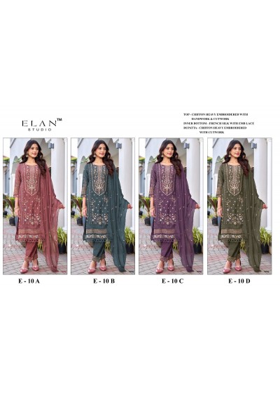 ELAN STUDIO | E-10 | Chiffon Heavy Embroidered Designer Suit | RD Fashion Surat