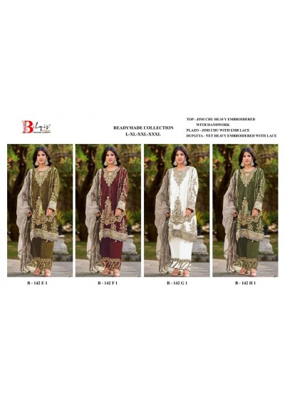 BILQIS | B-142 E1 TO H1 | Jimi Chu Embroidered Plazo Suit | RD Fashion Surat