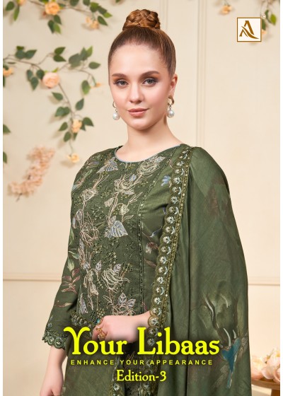 ALOK SUIT | YOUR LIBAAS-3 | Pure Cambric Cotton Foil Print Embroidered Suit | RD Fashion Surat