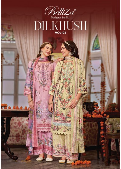 BELLIZA | DILKHUSH VOL-5 | Viscose Rayon Embroidered Suit | RD Fashion Surat