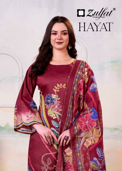 HAYAT by ZULFAT | Jam Cotton Collection | Heavy Cut-Dana Handwork | 4 PCS | ₹595/-