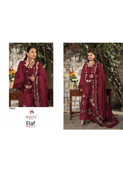 D NO :- 1745 ELAF PREMIUM - 3 LUXURY LAWN BY DEEPSY SUITS