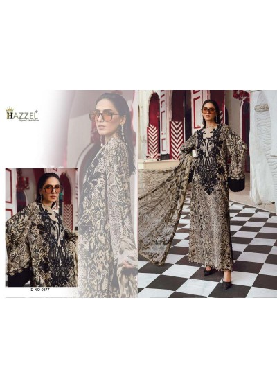 MARIA B 0377 | Pure Cotton Printed & Embroidery Patch Suit | HAZZEL Prints