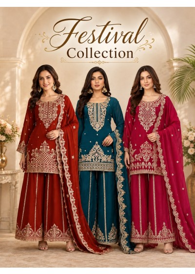 Premium Viscose Chinon Designer Suit Set