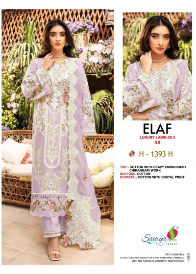 SANIYA TRENDZ ELAF Luxurious Lawn Premium Chikankari Suit Set