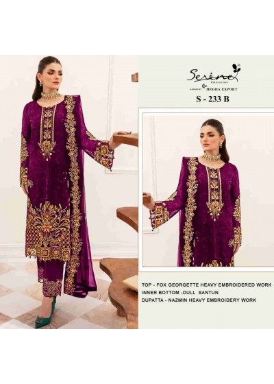 SERINE S-233 Premium Designer Embroidered Suit Set