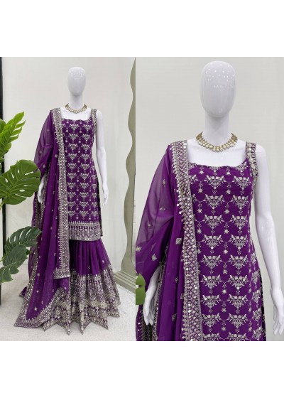 5000 Series 5892 Premium Faux Georgette Sharara Suit