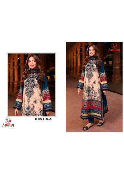 Aasha Designer ASD-1180ABC Embroidered Cotton Suit