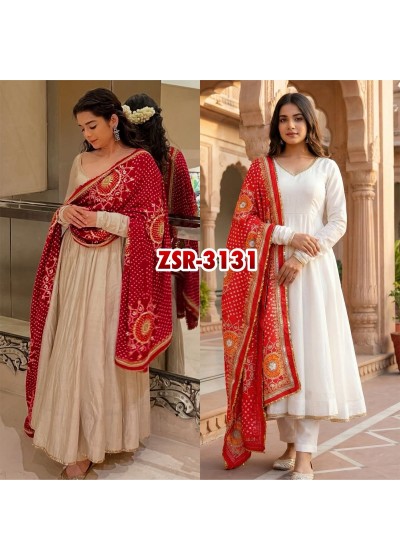 ZSR-3131 Roman Silk Fully Flared Gown Set