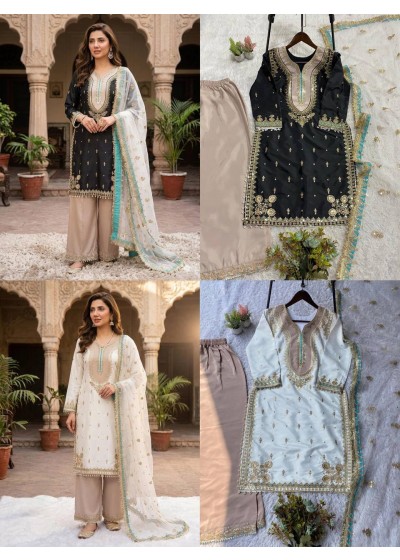 LG-2068 Mahira Khan Inspired Sequence Embroidered Palazzo Suit Set
