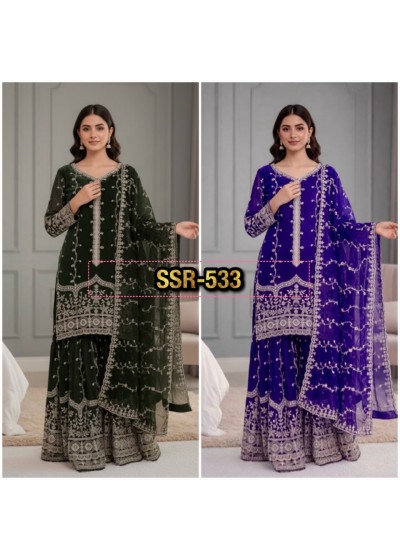 SSR-533 Pure Fendy Silk Heavy Embroidery Sequence Suit Set