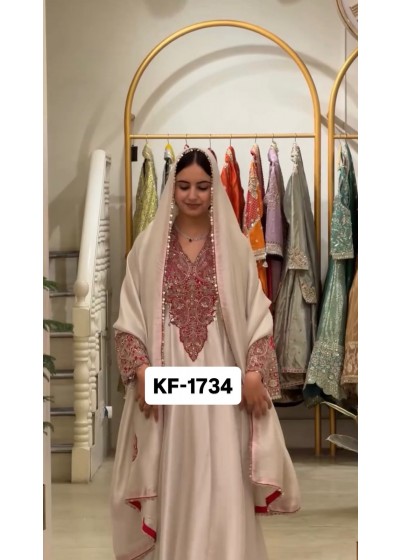KF-1734 Heavy Soft Organza Embroidered Coding Sequence Gown Set
