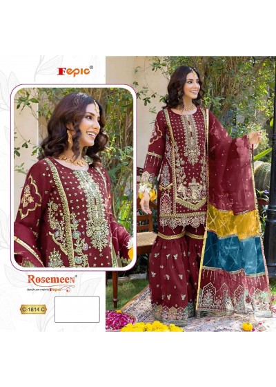 FEPIC Rosemeen 1814 Embroidered Organza Suit Set
