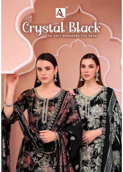 Alok Suit | Crystal Black | Premium Designer Collection | 6 Pcs