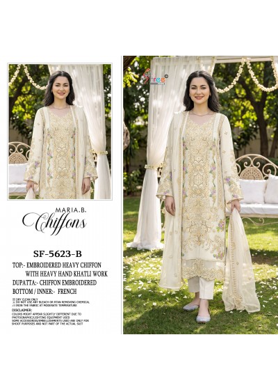 SF-5623 | Heavy Chiffon | Hand Khatli Embroidery
