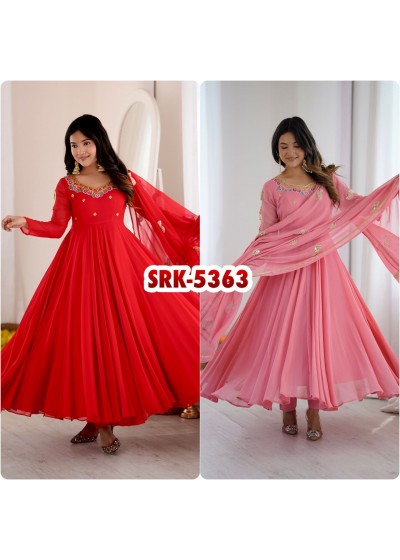 SRK-5363 | 7 Mtr Flared Gown | Embroidery & Sequence Work