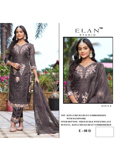 Elan Studio | E-08 | Kota Checks | Heavy Embroidery & Handwork