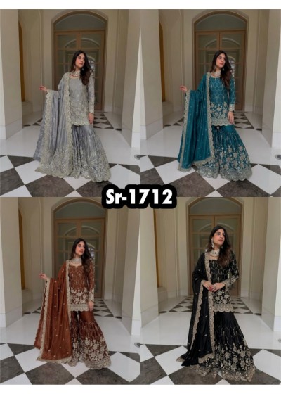 Premium Heavy GMY Silk Real Mirror Work Sharara Set