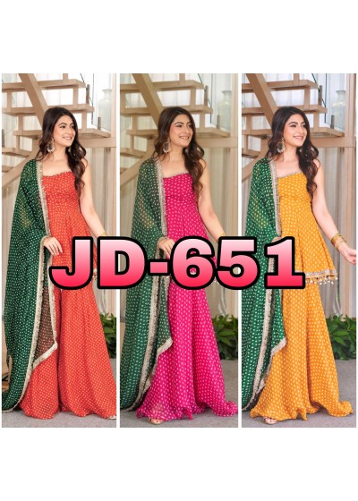JD-651 | Fancy Bandhej Kediya Palazzo Set