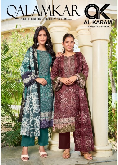 AL KARAM Lawn Collection | Qalamkar Self Embroidery