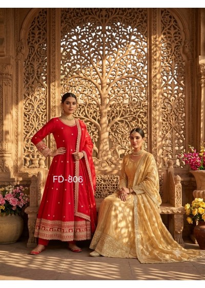 FD-806 | Pure Fendy Silk Designer Gown Set