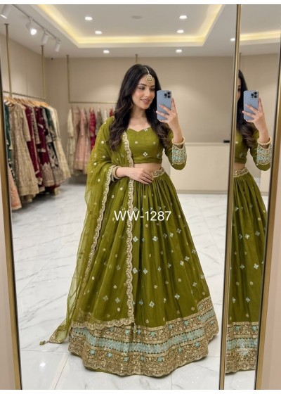 WW-1287 | Pure Fendy Silk Designer Lehenga