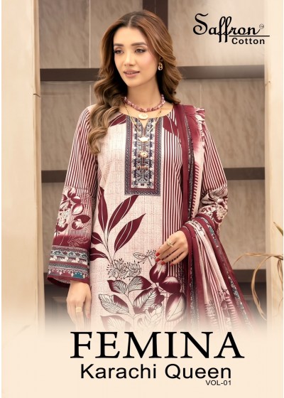 SAFFRON COTTON | FEMINA KARACHI QUEEN VOL 01