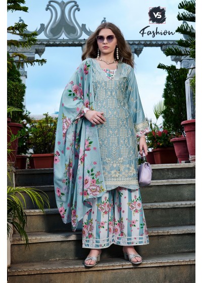D.No. 2751 | Reyon Satin Embroidered Kurti Set