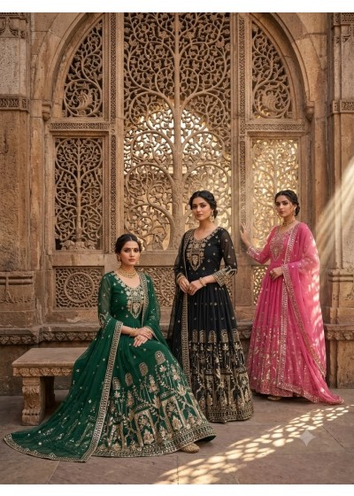 FD-805 | Fox Georgette Embroidered Gown Set