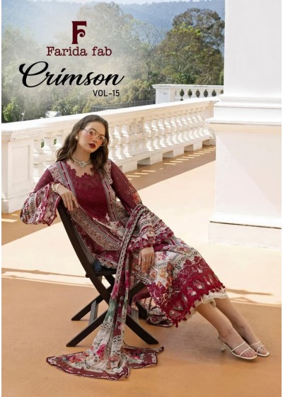 1FARIDA FAB CRIMSON Vol-15 | Pure Cotton Suit