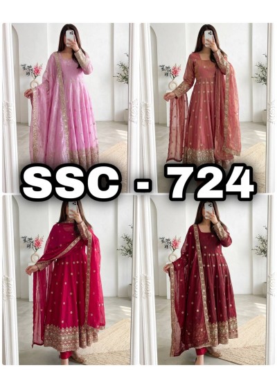 SSC-724 | Heavy Fandy Silk Embroidered Gown Set