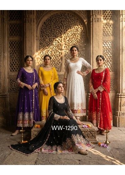 WW-1290 | Blooming Georgette Designer Gown Collection