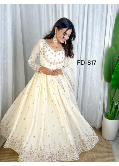 FD-817 | Pure Fox Georgette Designer Gown Collection