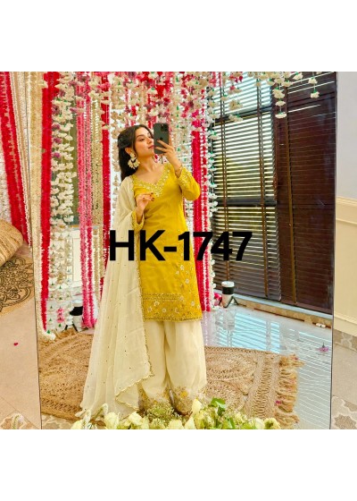 HK-1747 | Pure HO Silk Pakistani Designer Collection