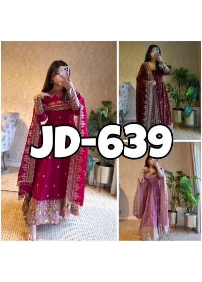 JD-639 | Fandy Satin Silk Designer Anarkali Collection