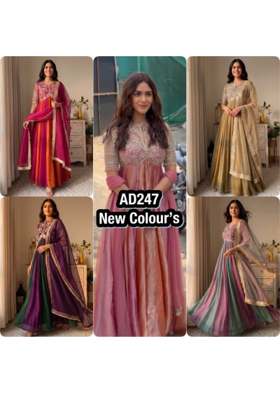 AD247 | Pure NC Moss Silk Designer Gown Collection