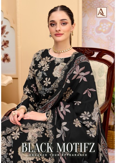 ALOK SUIT | BLACK MOTIFZ | Viscose Reyon Designer Collection