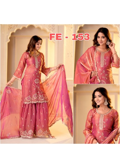 FE-153 | Fendy Silk Sequence & Multi Embroidered Sharara Collection